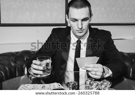 Poker player in the casino