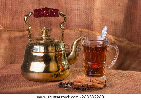 Tea. Tea on a light background. Warm, delicious tea.