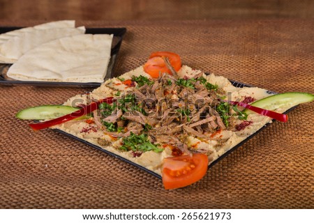 Dish delicious food. Appetizing food. Eastern food, Arabic food.