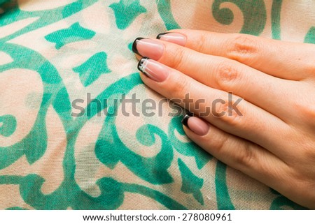 Beautiful manicure nails. Beautiful female hands with nails painted nails. Art manicure. Art manicure. Creative manicure. Taking Close-up nails. Art nails. Nails art. Art manicured fingers.