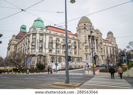 BUDAPEST - FEBRUARY 07: View on Budapest, streets on February 07, 2013 in Budapest, Hungary.