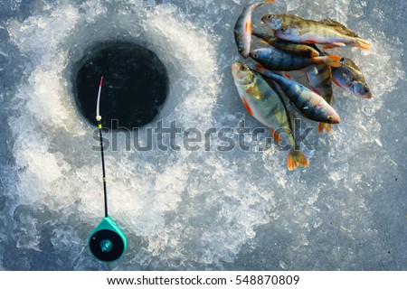 Ice fishing. Winter fishing