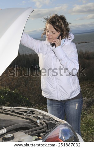 A woman who have a problem with is car