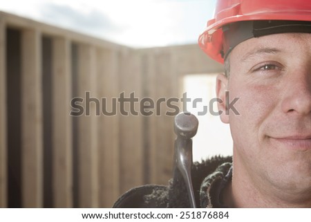 carpenter photo - A construction  men working outside