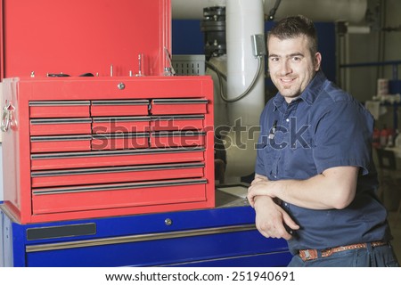 industrial technician inside a industrial place