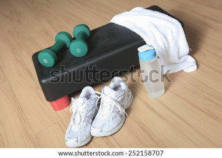 Different tools for fitness in a gym