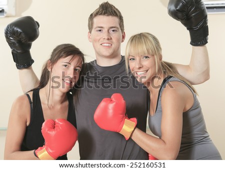 Young person posing during fitness and boxing