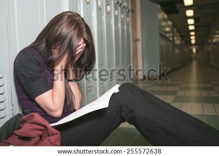 A college woman feel depress in school