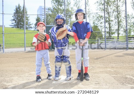 A baseball team of children play this sport