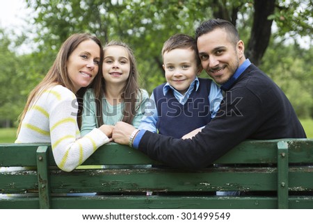 A family in forest having fun together