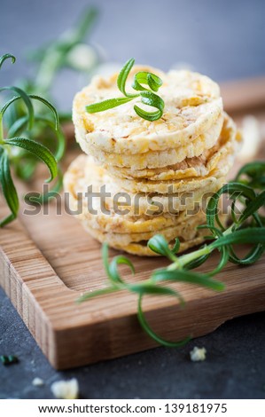 rosemary flavored rice waffle