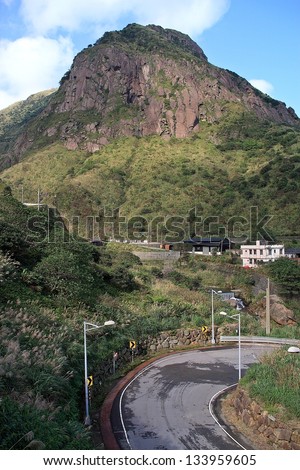Mountain and Road Background in Taiwan