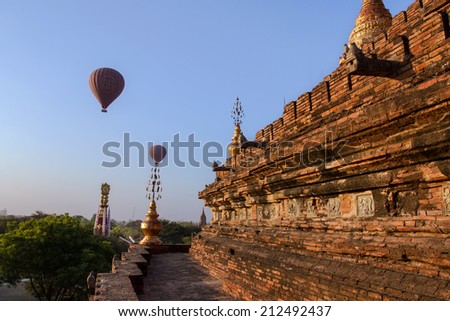 After sunrise in Bagan, Balloon travel start at 7.00 am to sight seeing.