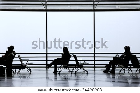 People waiting in transit