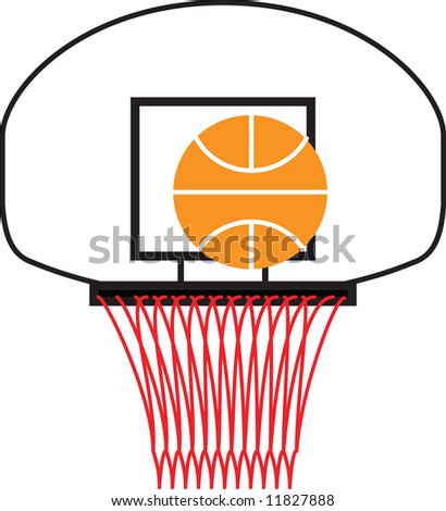 stock vector : a basketball hoop and ball