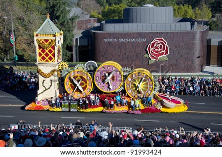 PASADENA, CA - JANUARY 2: Donate Lifes float called One More Day, participated in the 123rd Tournament of Roses Parade on January 2, 2012 in Pasadena, California.