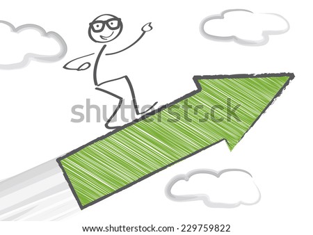 Stick Figure flying with arrow Stick Figure flying with arrow