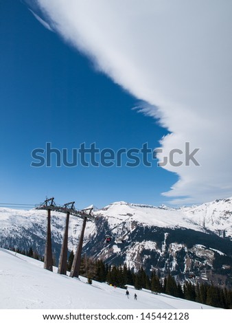 Cold front above ski resort (Bad Gastein, Austria)