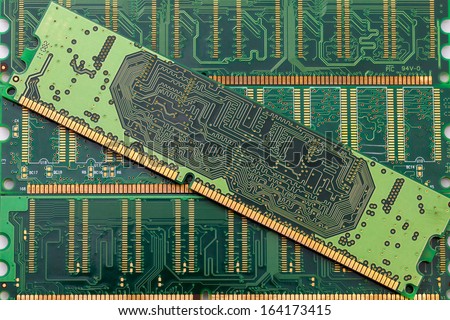 Stick of computer random access memory (RAM) background