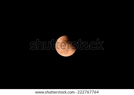 Moon, partial lunar eclipse in Thailand