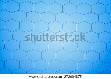 Soccer goal net with blue background