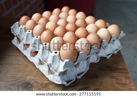 Eggs in paper tray