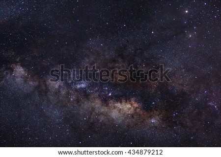 Close-up of Milky Way Galaxy,Long exposure photograph, with grain