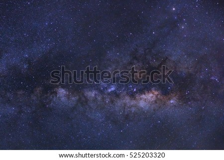 Close-up of Milky Way Galaxy, Long exposure photograph, with grain