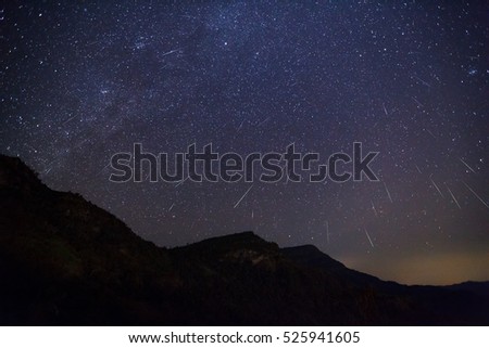 Geminid Meteor in the night sky