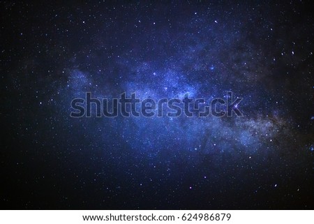 Close up  of the milky way galaxy,Long exposure photograph, with grain