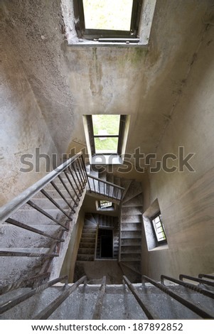 Abandoned staircase in a old mansion