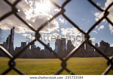 Escape from city. Wire fence.