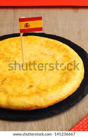 Spanish tortilla or Spanish omelet made with potatoes