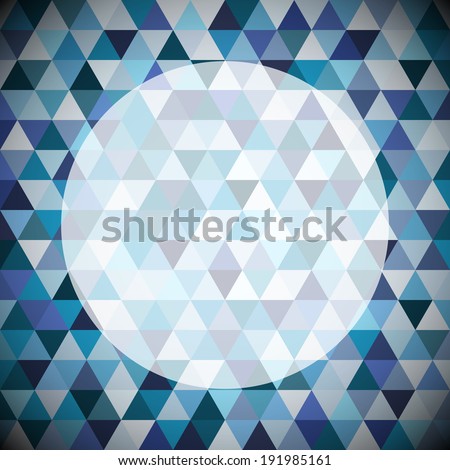 Geometric mosaic pattern from blue triangle texture, abstract  background illustration