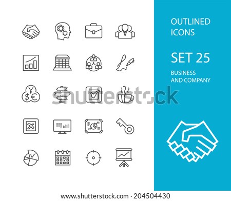 Outline icons thin flat design modern line stroke style web and mobile design element objects and vector illustration icons set 25 business and company collection Outline icons thin flat design modern line stroke style web and mobile design element objects and vector illustration icons set 25 business and company collection
