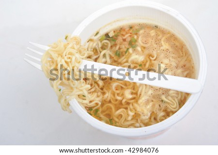 asian instant food noodle ready in three minutes in hot water