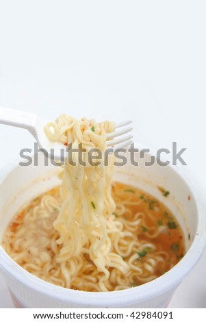 asian instant food noodle ready in three minutes in hot water