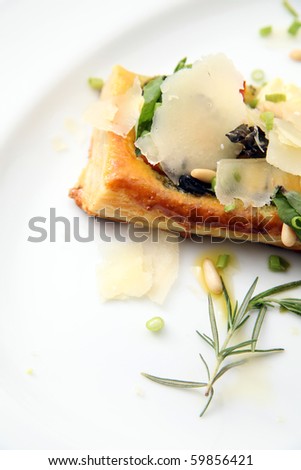 Tarte fine aux or tart vin food with cheese