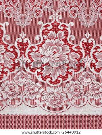 lace cloth design on the red background