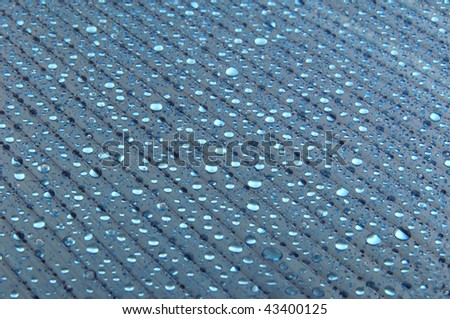 acrylic plate with water drops isolated at the black background