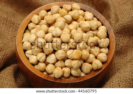 dried hazelnut in the bowl at market