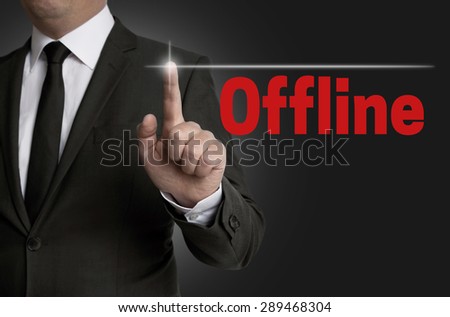 offline touchscreen is operated by businessman