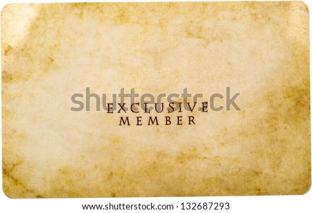 Exclusive Member Card Isolated On White