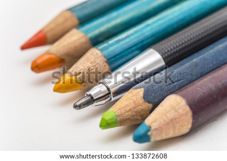 Architecture Drawing Pencil Standing Out From Coloring Pencils