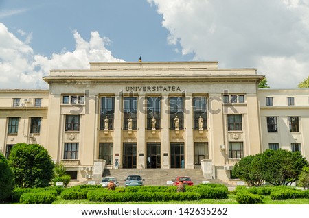 BUCHAREST, ROMANIA - JUNE 16: The Law School University on June 16, 2013 in Bucharest, Romania.  The Law School was established on 17th October 1850 and the actual building was built in 1936.