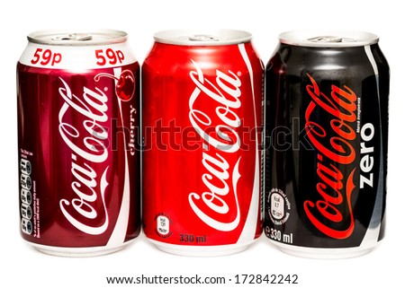 BUCHAREST ROMANIA JANUARY 23 2014 330ml Coca-Cola Bottle Cans Isolated On White Background Coca-Cola is a carbonated soft drink sold in stores restaurants and vending machines around the world BUCHAREST ROMANIA JANUARY 23 2014 330ml Coca-Cola Bottle Cans Isolated On White Background Coca-Cola is a carbonated soft drink sold in stores restaurants and vending machines around the world