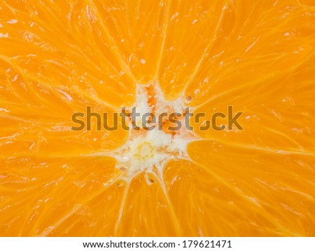 Extreme Close Up Of Orange Slice Center