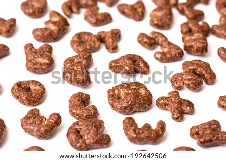 Alphabet Chocolate Corn Flakes Letters Isolated
