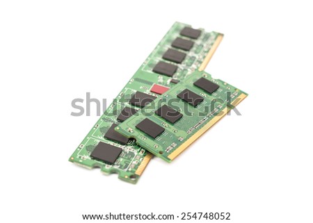 RAM Computer Memory Chip Modules Isolated On White