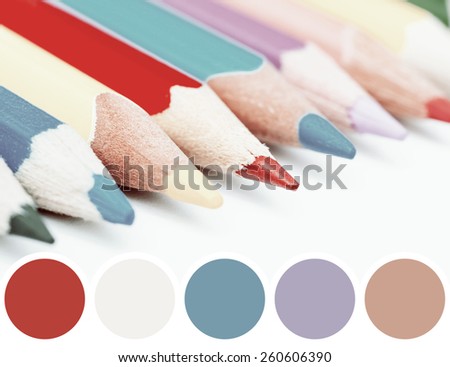 Color Palette Of Coloring Crayons Abstract